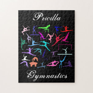 Girls 25 Gymnastics Poses Personalized  Jigsaw Puzzle