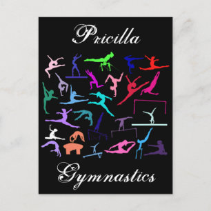 Girls 25 Gymnastics Poses Personalized Postcard