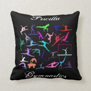 Girls 25 Gymnastics Poses Personalized   Throw Pillow