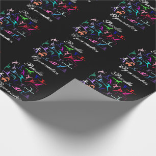 Girls 25 Gymnastics Poses Personalized   Wrapping Paper
