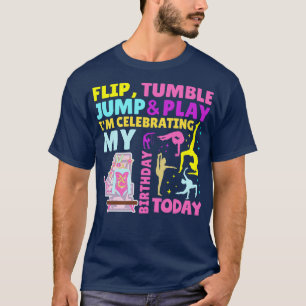 Girls 4th Birthday Gymnastics Themed Party Kids Fo T-Shirt