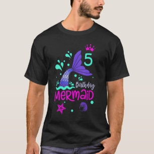Girls 5th Birthday This Mermaid Is 5 Years Old Cos T-Shirt