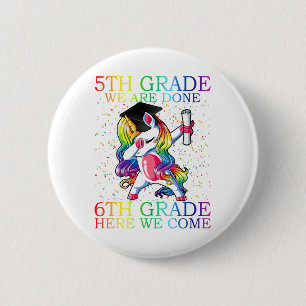 Girls 5th Grade Graduation Magical Unicorn Gift 2 Inch Round Button