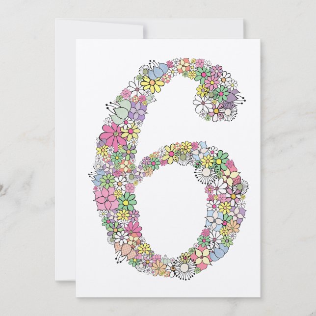 Girls 6th Birthday Party Custom Invite Invitation (Front)