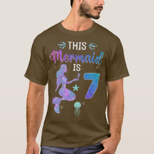 Girls 7th Birthday This Mermaid Is 7 T-Shirt