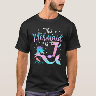 Girls 7th Birthday This Mermaid Is 7 Years Old Cos T-Shirt