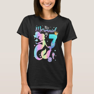 Girls 7th Birthday This Mermaid Is 7 Years Old Cos T-Shirt