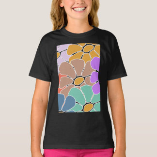 Girls' Abstract Floral Pattern T-Shirt