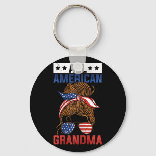 Girls All American Grandma 4th Of July  Keychain