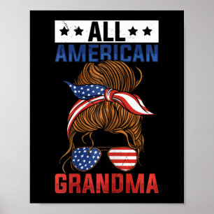 Girls All American Grandma 4th Of July  Poster