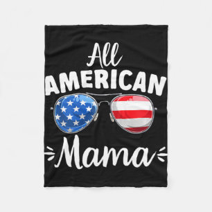 Girls All American Mama 4th Of July  Fleece Blanket