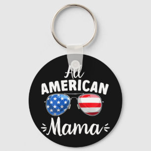 Girls All American Mama 4th Of July  Keychain