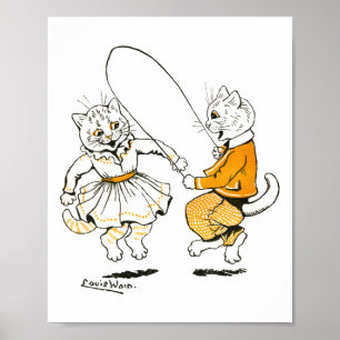 Girls and Boys, Louis Wain Poster