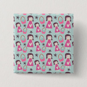 Girls and Handbags 2 Inch Square Button