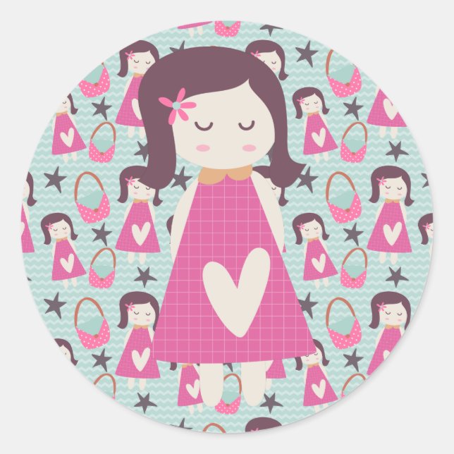 Girls and Handbags Classic Round Sticker (Front)