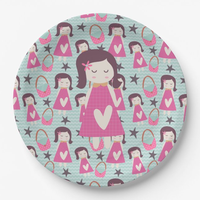 Girls and Handbags Paper Plate (Front)