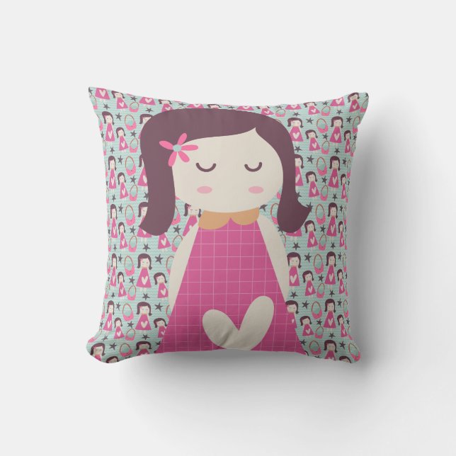 Girls and Handbags Throw Pillow (Front)