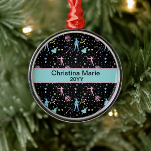 Girls Archery - Girly Hearts Stars Archer Metal Ornament