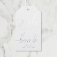 Girls Are The Bomb Silver Foil Favour Gift Tag