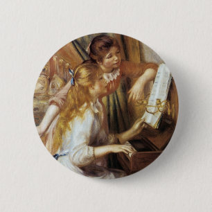 Girls at the Piano 2 Inch Round Button