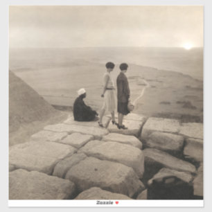 Girls Atop Khufu Pyramid in Egypt Sunrise 1920  
