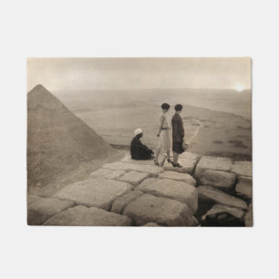 Girls Atop Khufu Pyramid in Egypt Sunrise 1920   Doormat