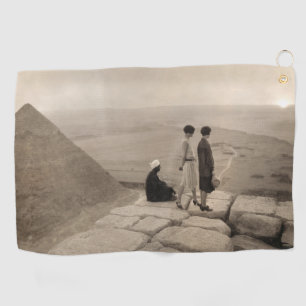 Girls Atop Khufu Pyramid in Egypt Sunrise 1920 Golf Towel