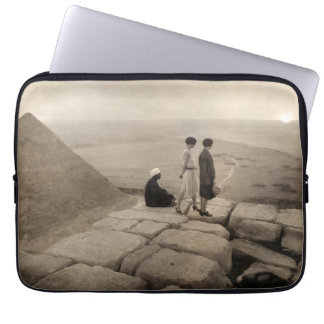 Girls Atop Khufu Pyramid in Egypt Sunrise 1920 Laptop Sleeve