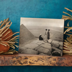 Girls Atop Khufu Pyramid in Egypt Sunrise 1920   Plaque