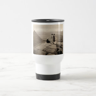 Girls Atop Khufu Pyramid in Egypt Sunrise 1920 Travel Mug