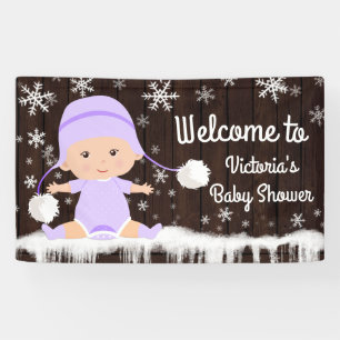 Girls Baby Its Cold Outside Baby Shower Banner