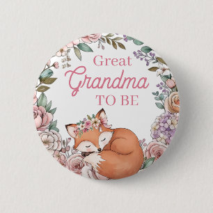 Girl's Baby Shower Great Grandma To Be 2 Inch Round Button