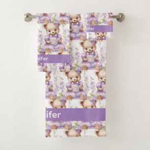 Girl's Baby & Toddler Bath Towel Set   Custom Name