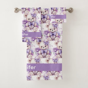 Girl's Baby & Toddler Bath Towel Set   Custom Name