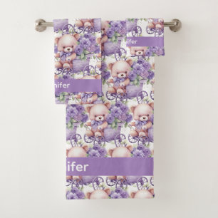 Girl's Baby & Toddler Bath Towel Set   Custom Name