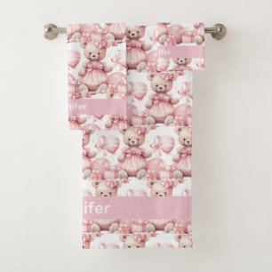 Girl's Baby & Toddler Bath Towel Set Custom Name