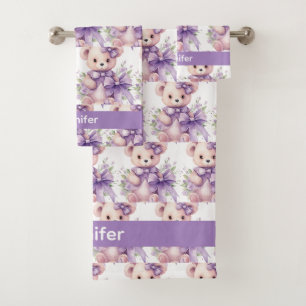 Girl's Baby & Toddler Bath Towel Set   Custom Name