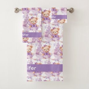 Girl's Baby & Toddler Bath Towel Set   Custom Name