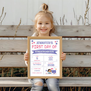 Girl's Back to School Purple and Pink Poster