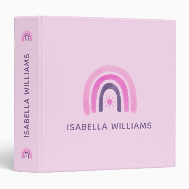 Girls Back to School Rainbow  Binder (Front/Spine)