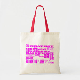 Girls Badminton : Pink Greatest Badminton Player Tote Bag