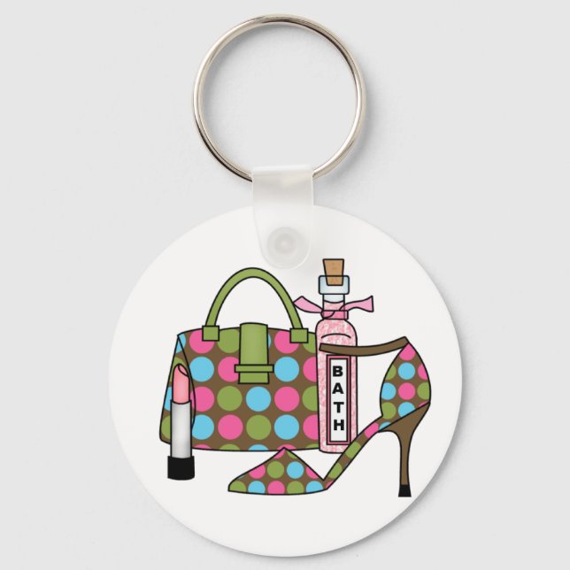 Girls Bags and Shoes Three Keychain (Front)