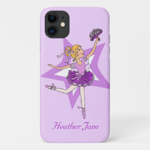 Girls ballerina blonde hair purple  iPhone 11 case
