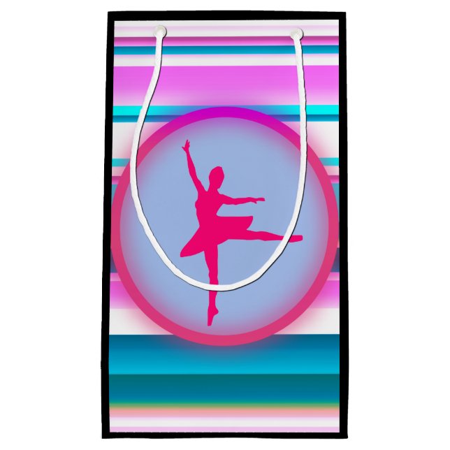 Girls Ballerina Dance Stripes    Small Gift Bag (Front)