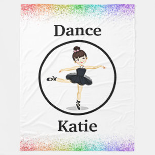 Girls Ballerina Dancing Ballet Fleece Blanket