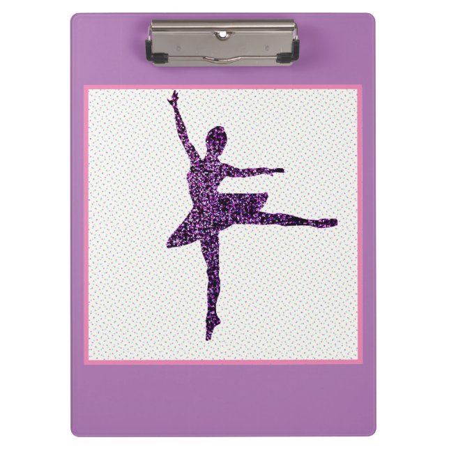 Girls Ballet Dancer Pastel Personalized Clipboard (Front)