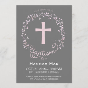 Girls Baptism Christening Invitation, Girly Invite