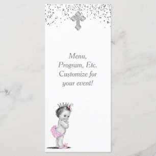 Girls Baptism Christening Menu Program