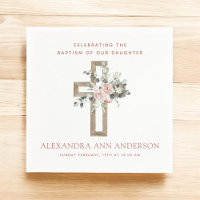 Girl's Baptism Dusty Pink Rose Christian