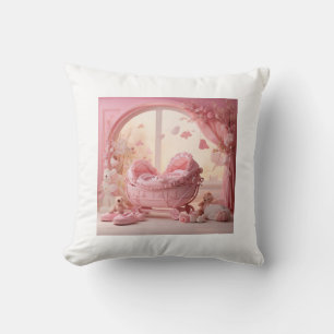 Girls' baptism throw pillow